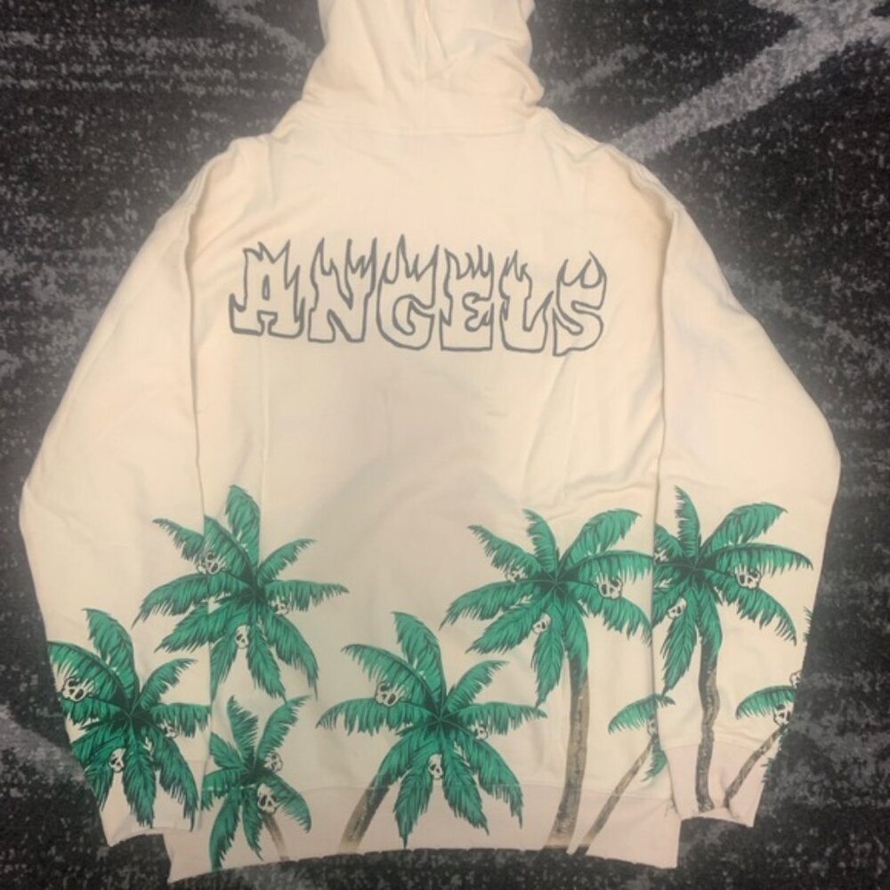 Palm Angels Fire Skull Palm Tree Hoodie Men’s Large - Picture 3 of 3